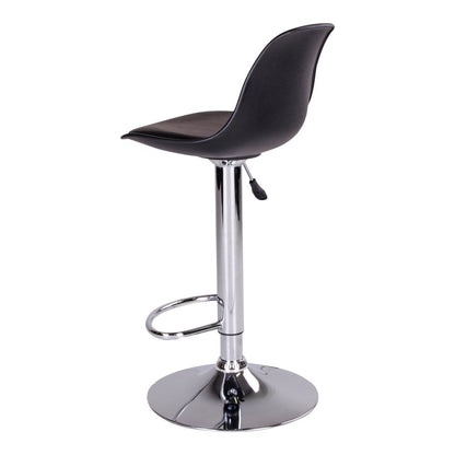 PU Leather Bar Stools - Black Trondheim Set of 2, Adjustable Height
