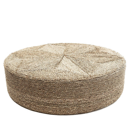 Seagrass Pouffe Ottoman - Natural Woven Footstool - 100cm