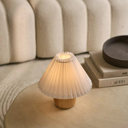 Wood and Paper Table Lamp - Light Brown Rechargeable Dimmable