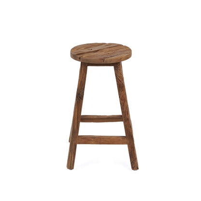 Teak Bar Stool - Natural Wood Kitchen Counter Stool