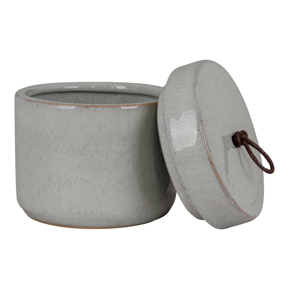 Stoneware Jar - Grey Rustic Storage Container, Ø10.5x10cm