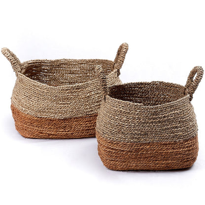 Banana Fiber Storage Basket - Seagrass Laundry & Plant Basket, 3 Sizes