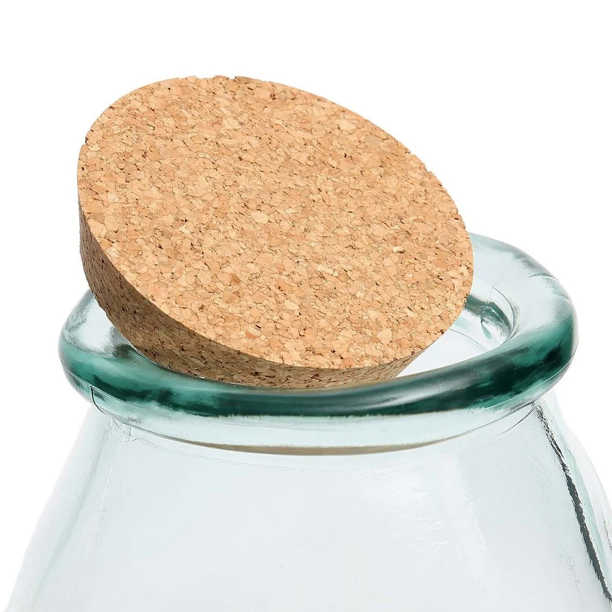 Blue Glass Pot with Cork Lid - Large | Kitchen Storage & Decor