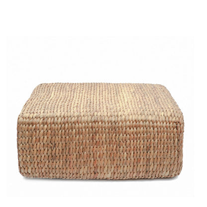 Natural Hyacinth Pouffe Square - Woven Ottoman, Medium