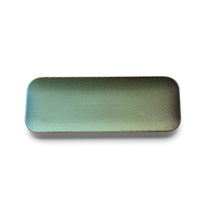 Bazar Bizar Living Ceramic Rectangular Plate – Lagoon Finish, Large