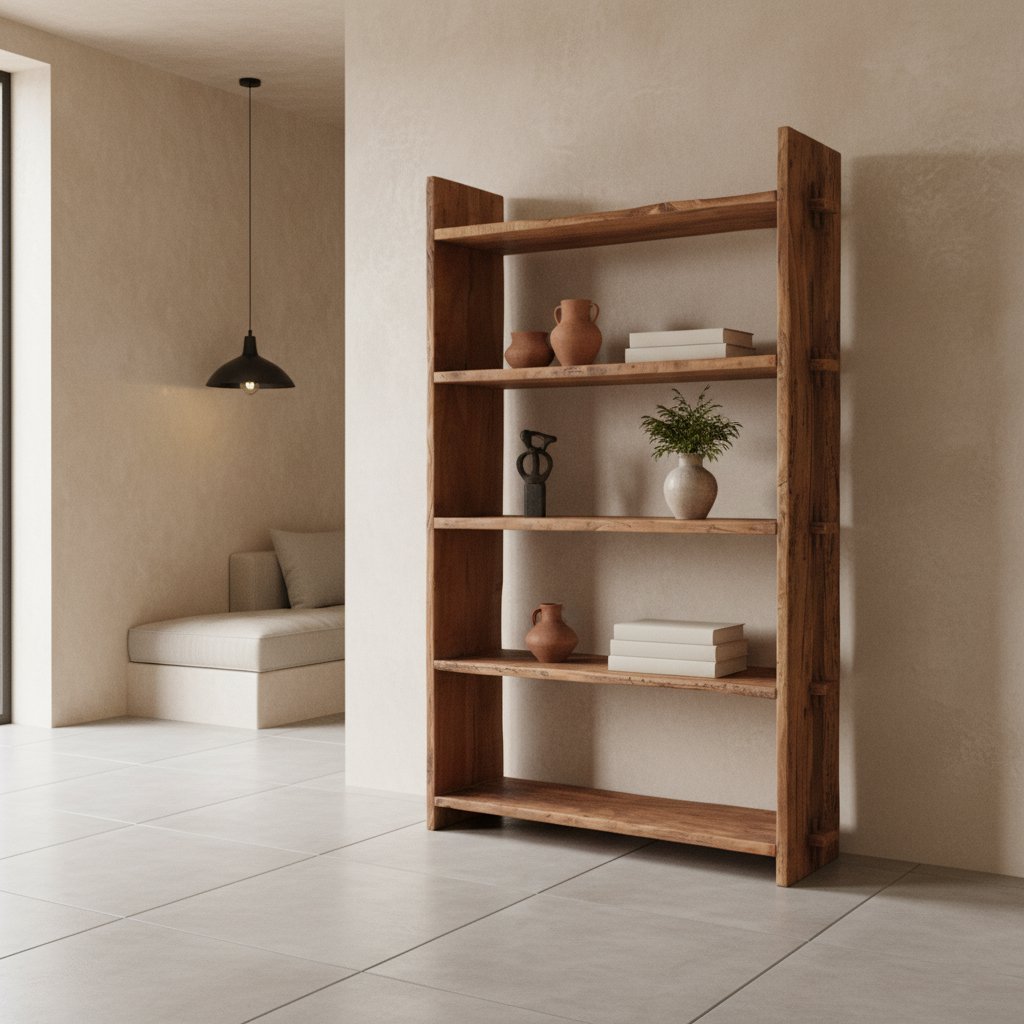 Recycled Wood 5-Shelf Rack - Farmwood Rustic Shelving Unit