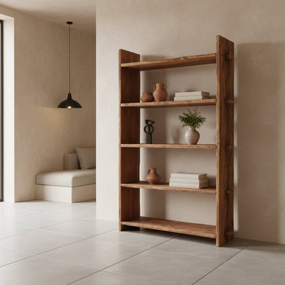 Recycled Wood 5-Shelf Rack - Farmwood Rustic Shelving Unit
