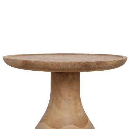 Teak Side Table - Nero Dawn Finish - Modern Bedside Accent Table
