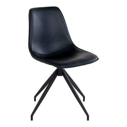 Monaco Dining Chair - Black, PU/Steel, 56x48x86 cm - Set of 2