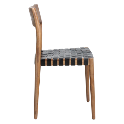Freya dining room chair black leather