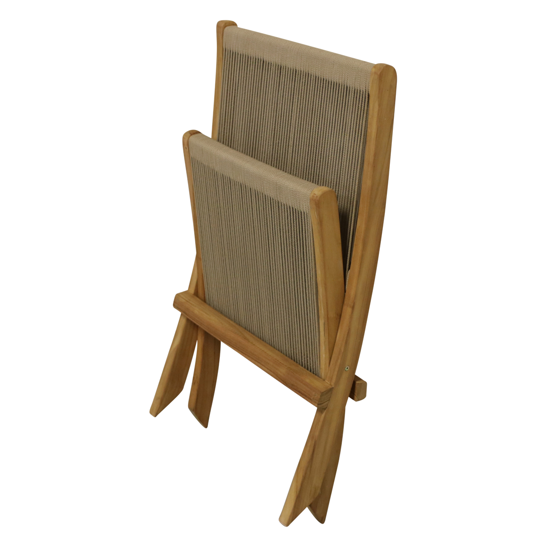 Rope folding lounge chair natural