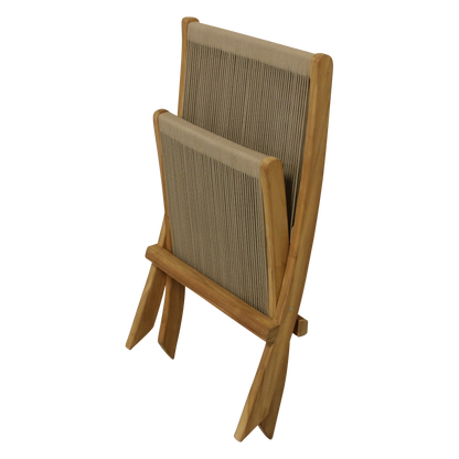 Rope folding lounge chair natural