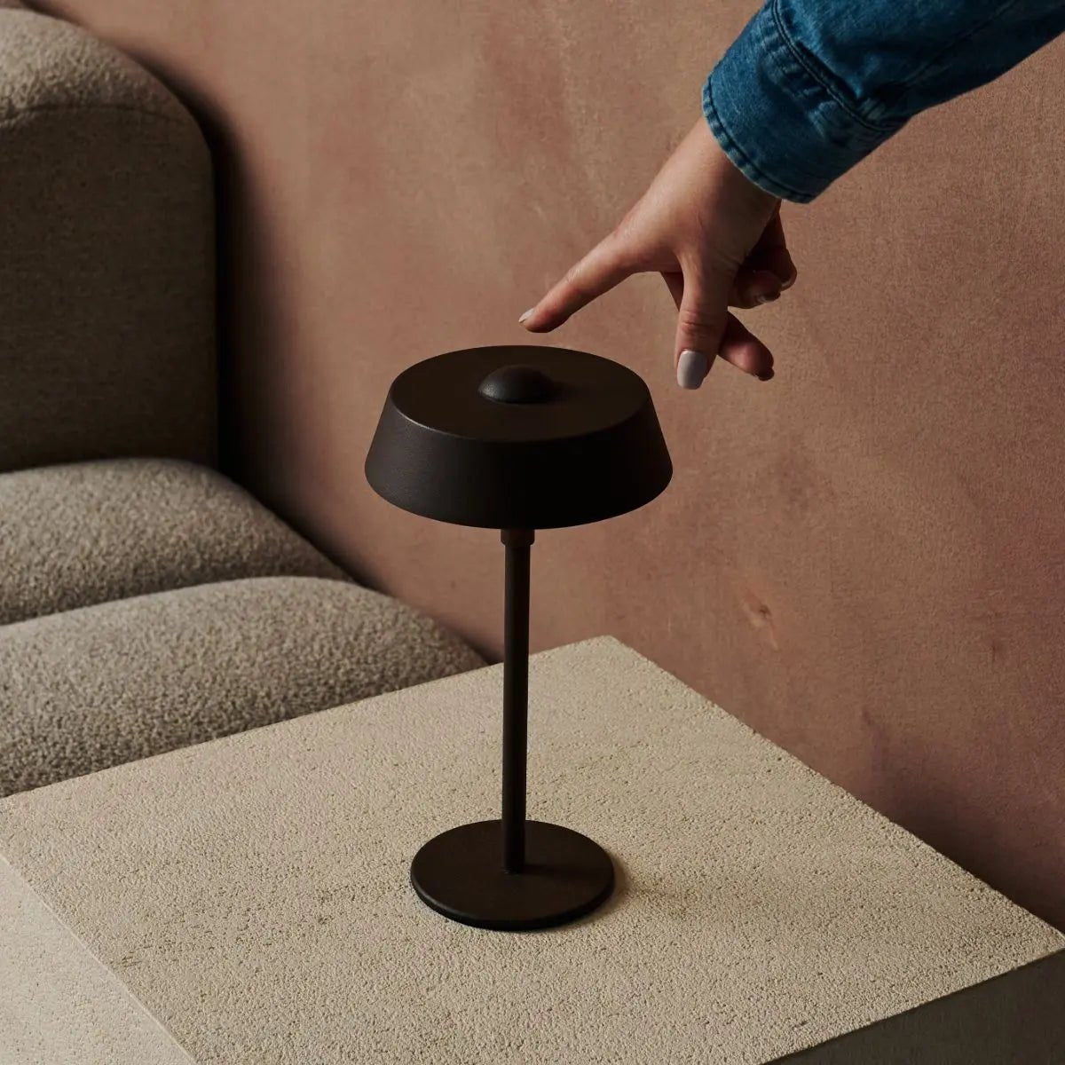Mocha Brown USB Table Lamp | Dimmable Minimalist Bedside Light