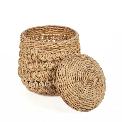 Banana Leaf Storage Basket - Natural Woven Basket for Home Organization - M
