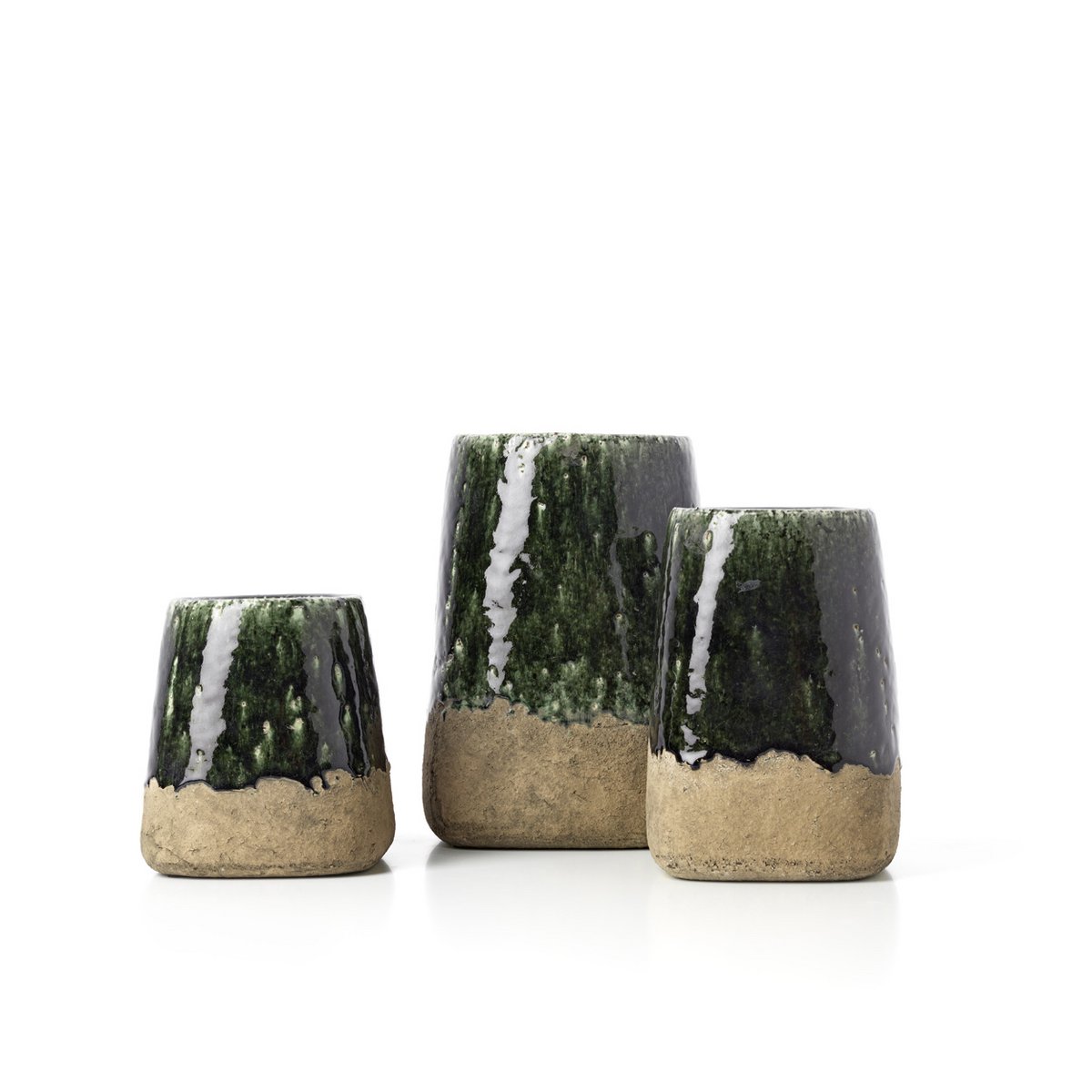 Concrete Planter - Moss Green Conical Planter - Medium