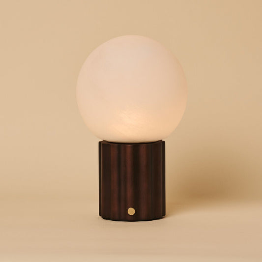 Wim Dark Brown Rechargeable Table Lamp | 3 Light Colors, Modular Lampshade & Cordless