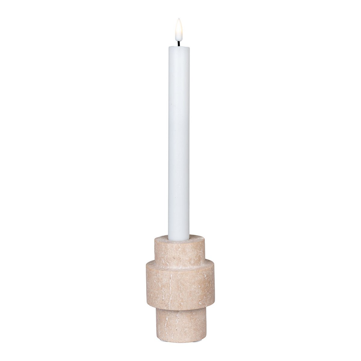 Travertine Candle Holder - Natural Stone Accent
