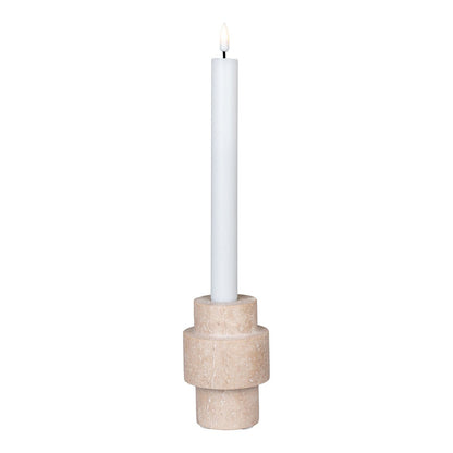 Travertine Candle Holder - Natural Stone Accent
