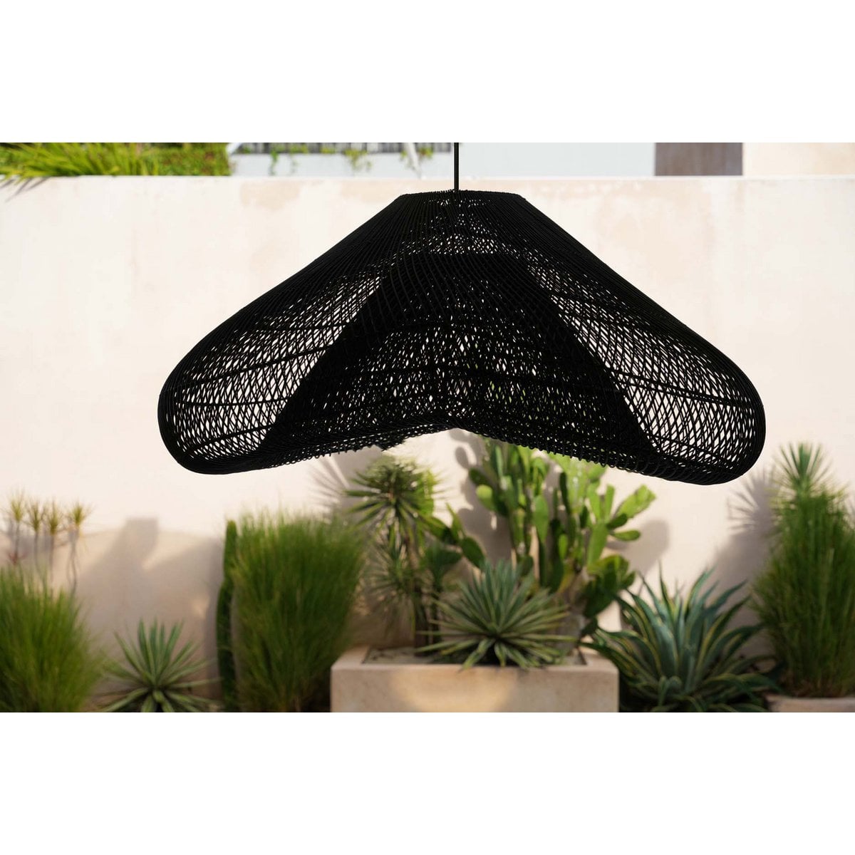Rattan Pendant Lighting - Black Cloud XXL Lampshade