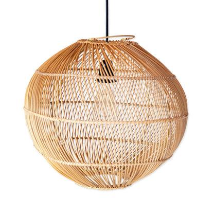 Rattan Pendant Light - Boho Modern Hanging Lamp, Spherical, 40-50cm
