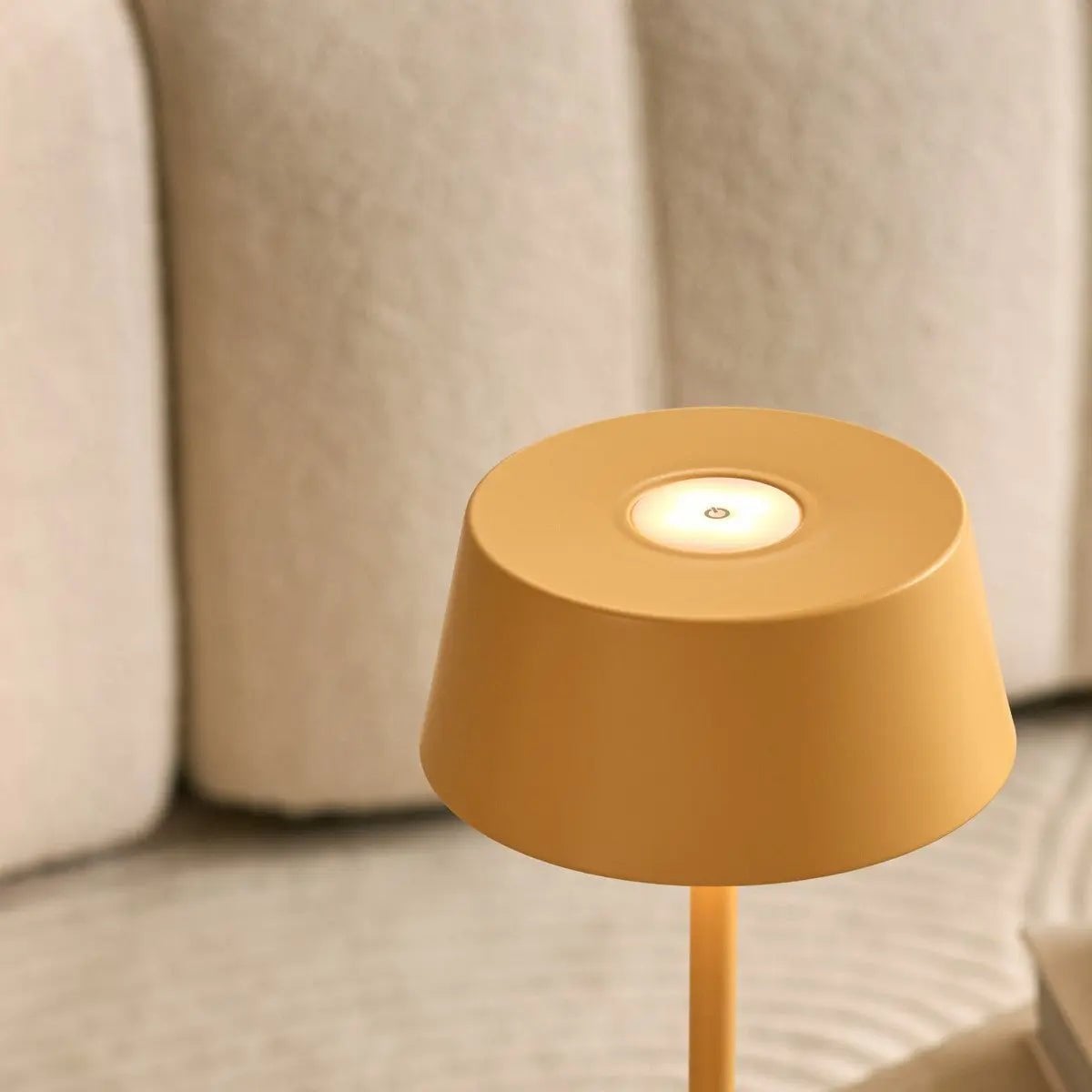 Amber Yellow Table Lamp – Cordless Dimmable LED Light