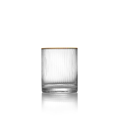 Recycled Glass Lowball - Gold Rim Water Glass for Cocktails