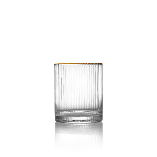Recycled Glass Lowball - Gold Rim Water Glass for Cocktails