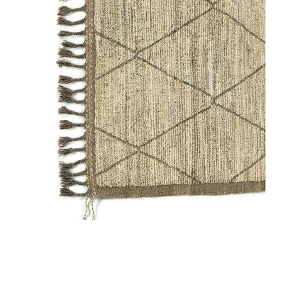 Handwoven Wool Afghan Rug – Geometric Diamond Pattern, 302x211cm