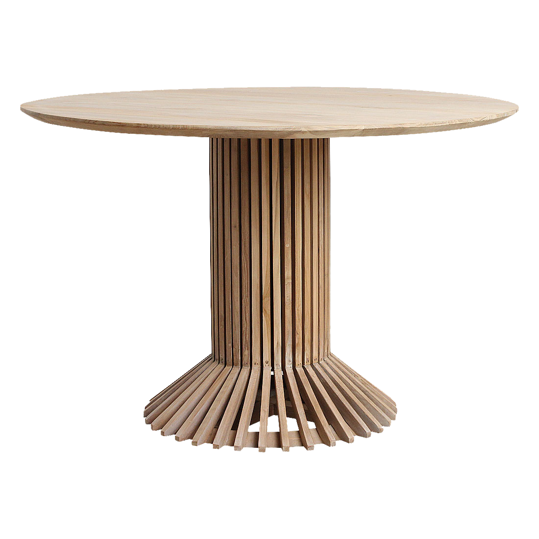 Teak Round Dining Table - Eiffel Base - Seats 6-8