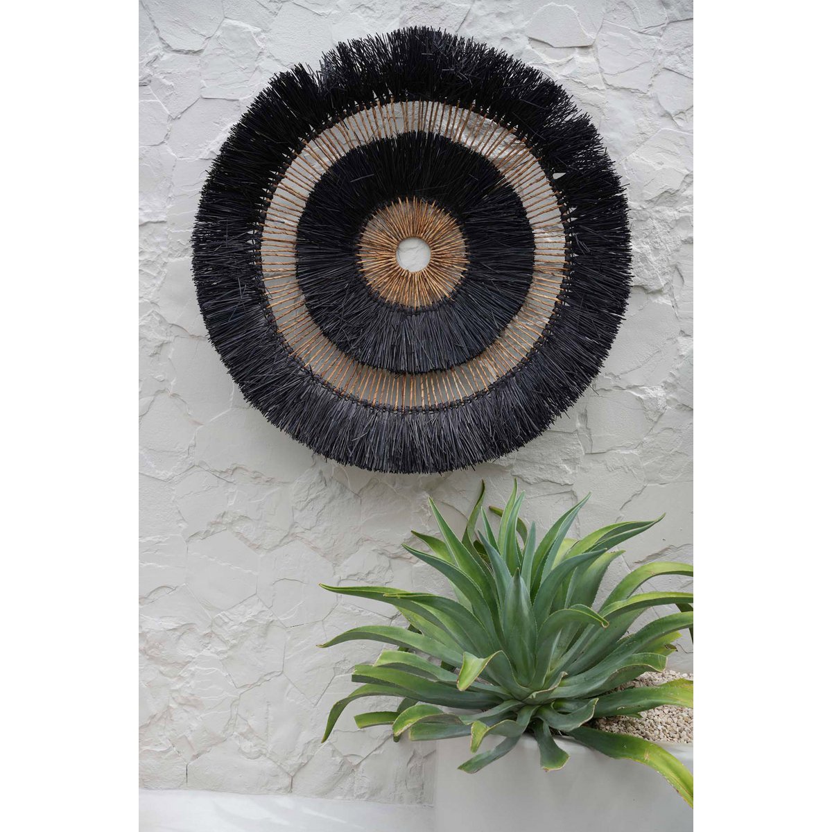Banana Leaf Wall Decor - Black Maurea Wall Circle for Boho Style