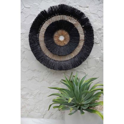 Banana Leaf Wall Decor - Black Maurea Wall Circle for Boho Style