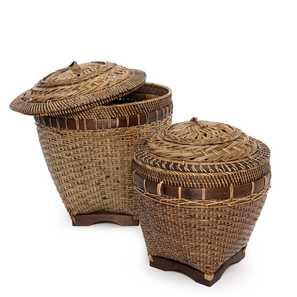 Rattan Storage Basket - Colonial Style - Natural Brown - Medium
