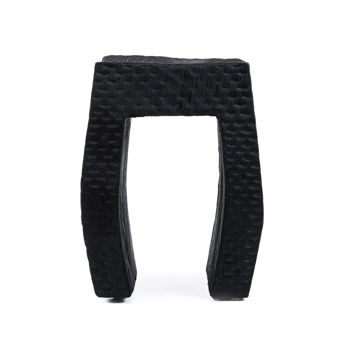 Suar Wood Stool - Black Montano Accent Stool for Indoor Spaces
