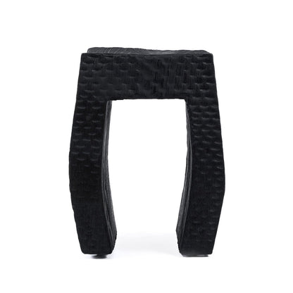 Suar Wood Stool - Black Montano Accent Stool for Indoor Spaces