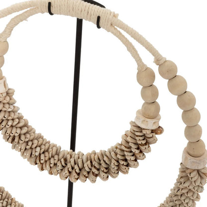 Natural Shell Necklace on Iron Stand - Coastal Decor, 18 inches