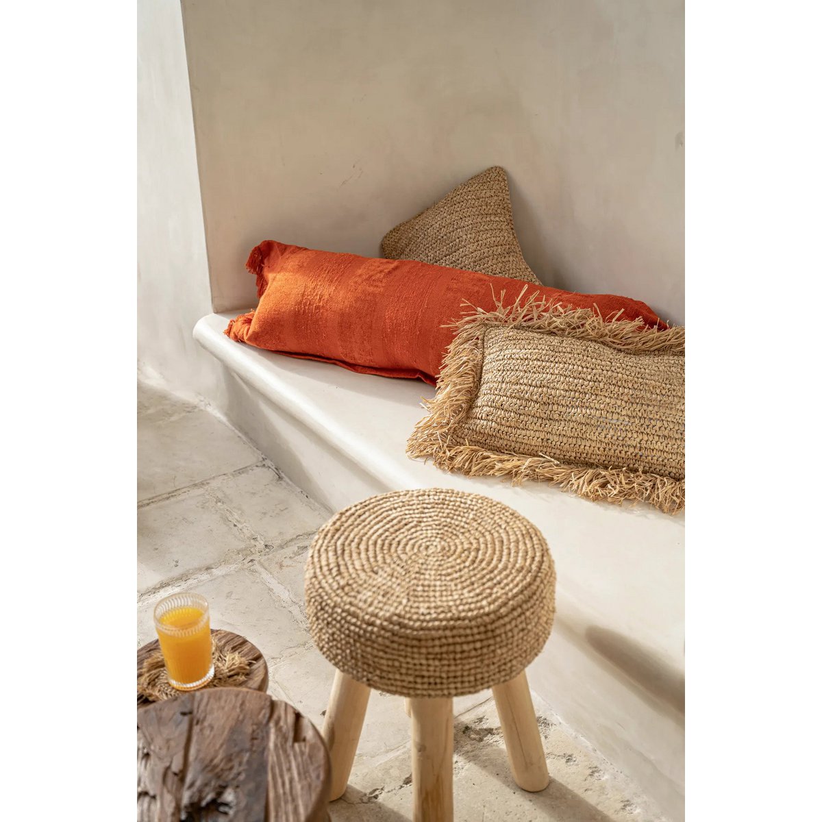 The Raffia Cushion Cover Rectangular - Natural - 30x50