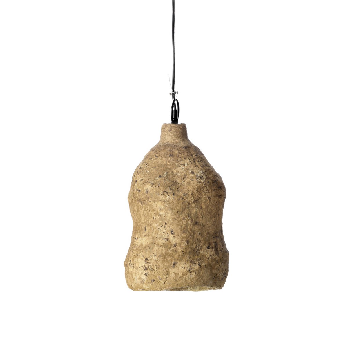 Papier-mâché Pendant Light - Mud Finish, Small Size