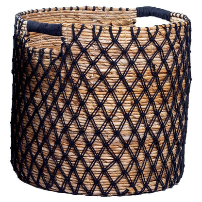 Banana Fiber Storage Basket – Black Plant Pot, Laundry Bin, 3 Sizes