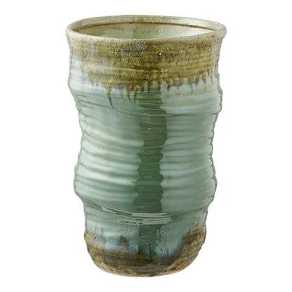 Green Ceramic Vase - Modern Home Decor Accent - 22x34.5 cm