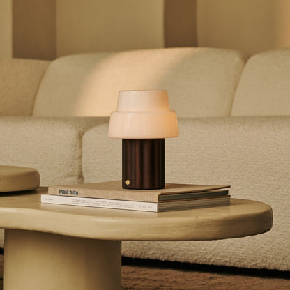 Laurent Dark Brown Rechargeable Table Lamp | Up to 100 Hours of Light, Versatile & Wood