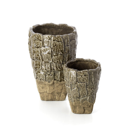 Stone Texture Vase – Large Grey Concrete-Look Decorative Vase