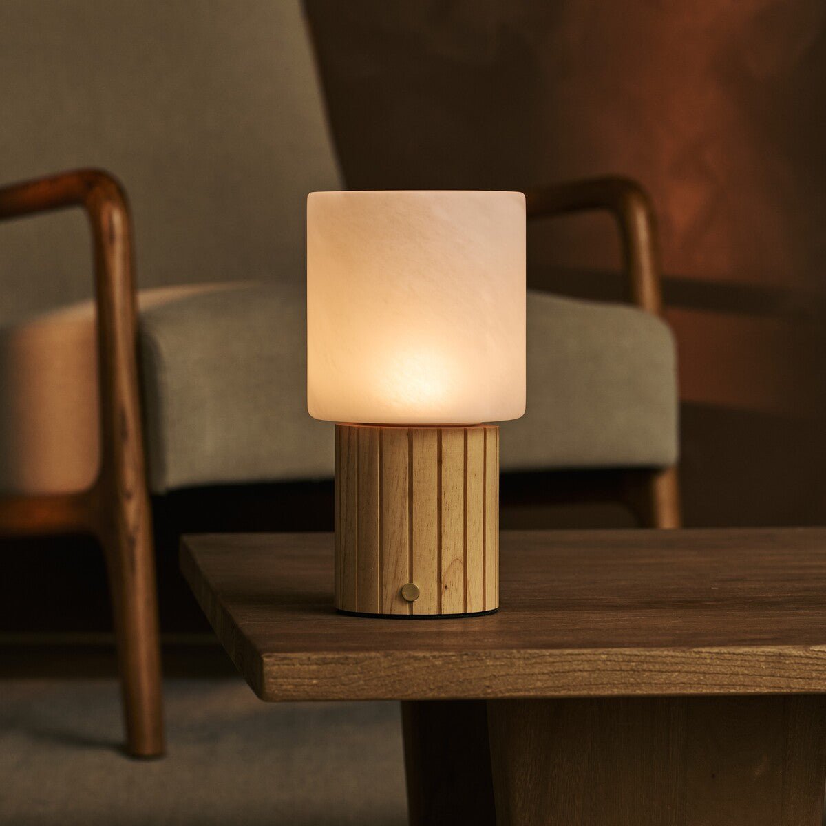Light Brown Rechargeable Table Lamp Cordless Dimmable
