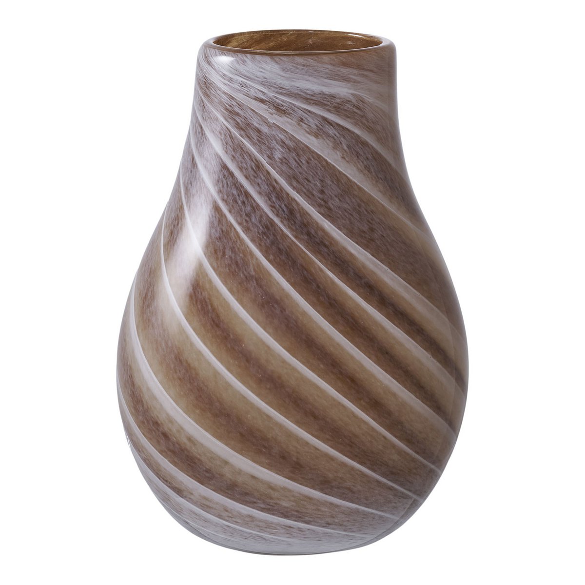 Brown Glass Vase - Nordic Style Decorative Vase, 23cm