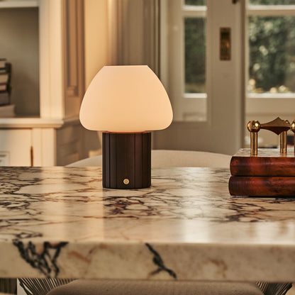 Dark Brown Rechargeable Table Lamp | Modular Lampshade, Dimmable & 3 Light Colors