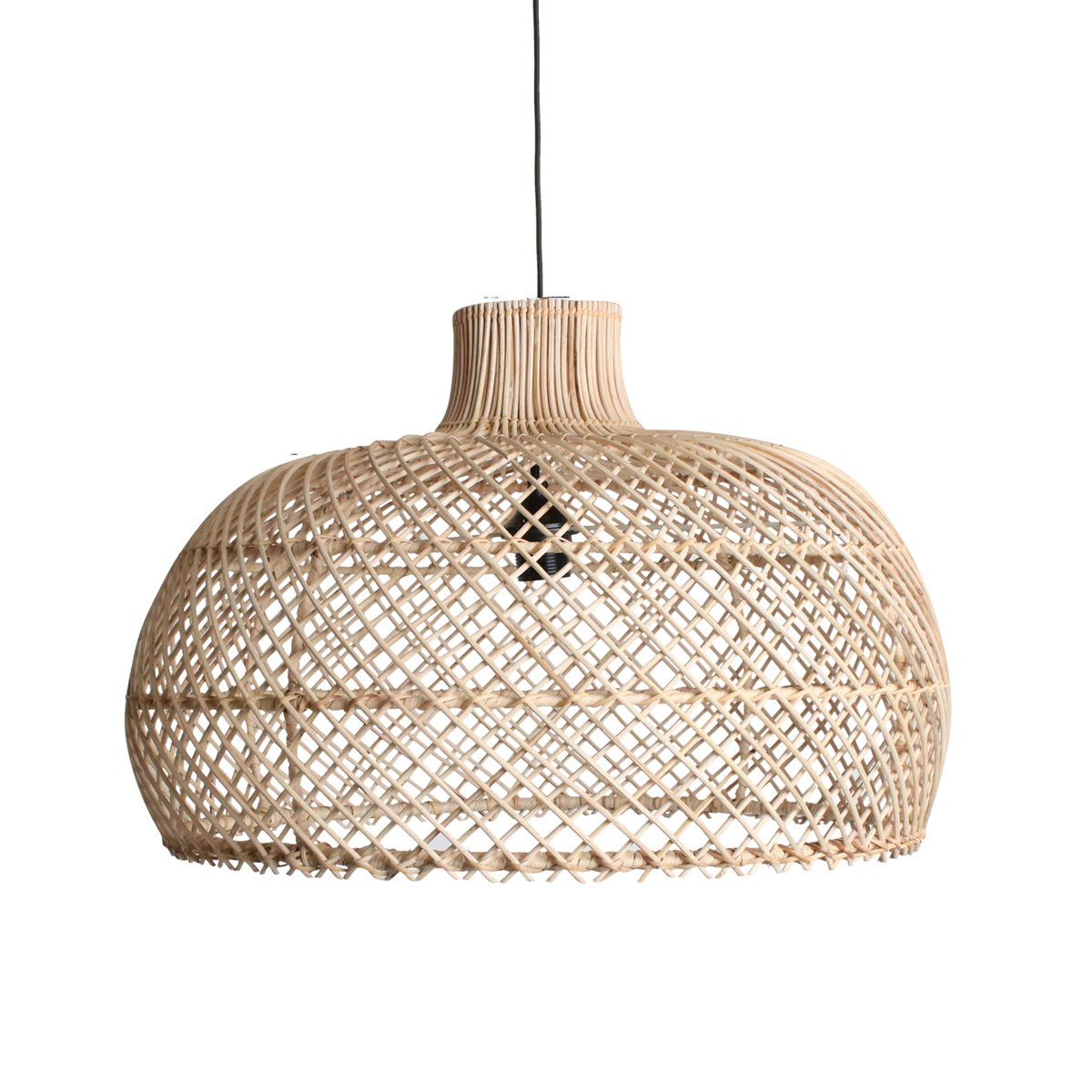 Rattan Pendant Light - Large Natural Woven Hanging Lamp