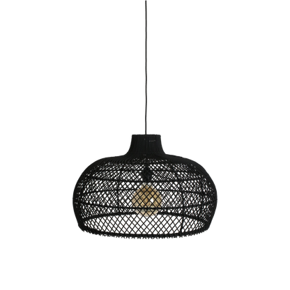 Rattan Pendant Light - Large Black Maze Hanging Lamp