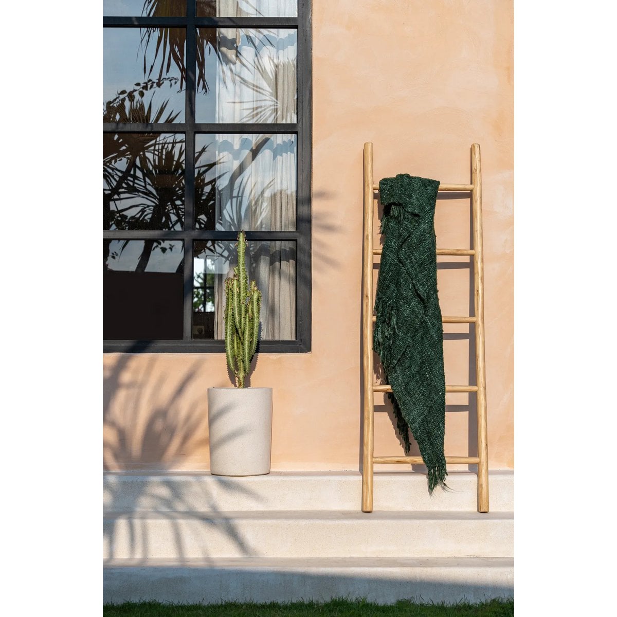 Teak Towel Ladder - Natural Finish - Decorative Display Rack - 165cm