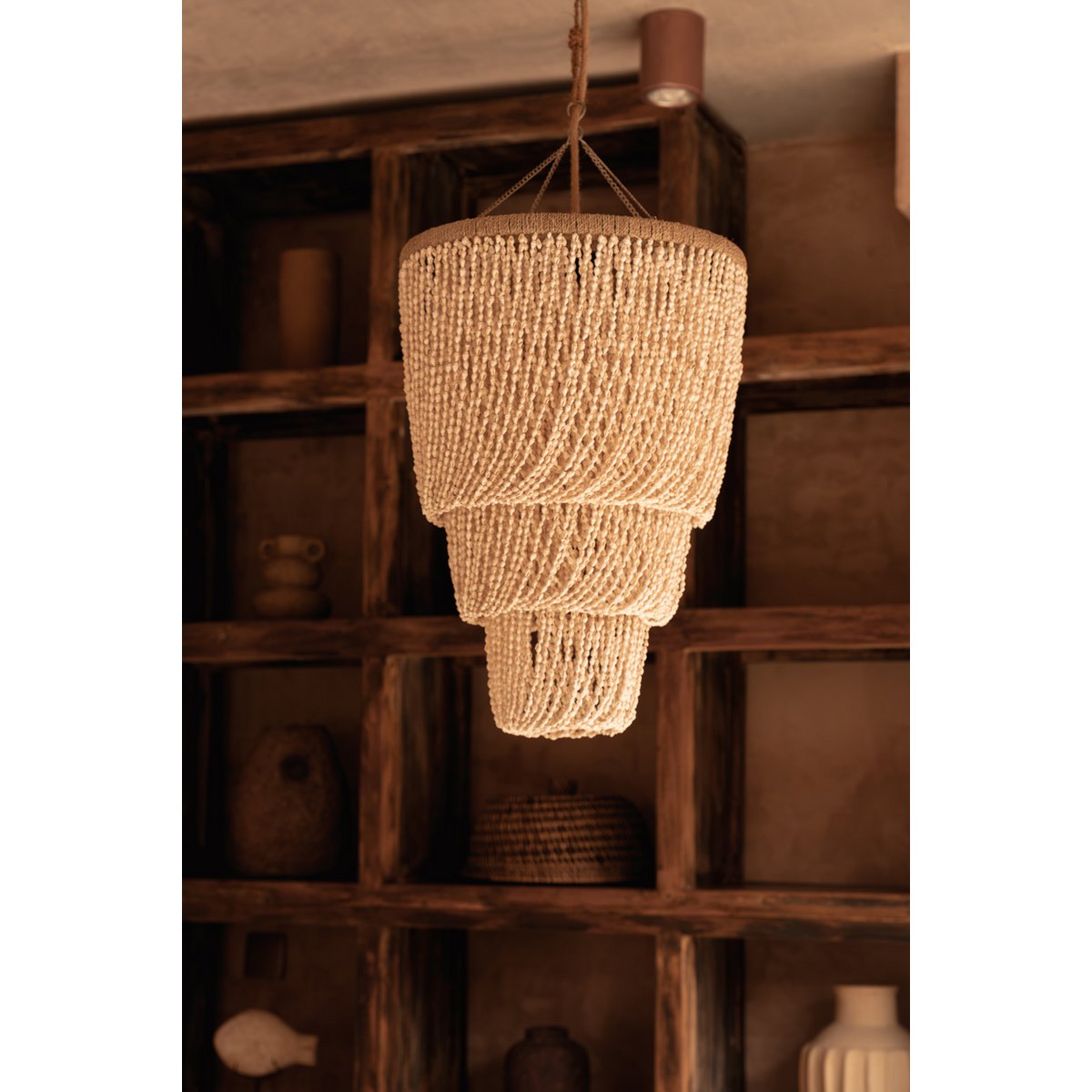 Shell Chandelier - Natural Lagoon Style Lighting - Medium