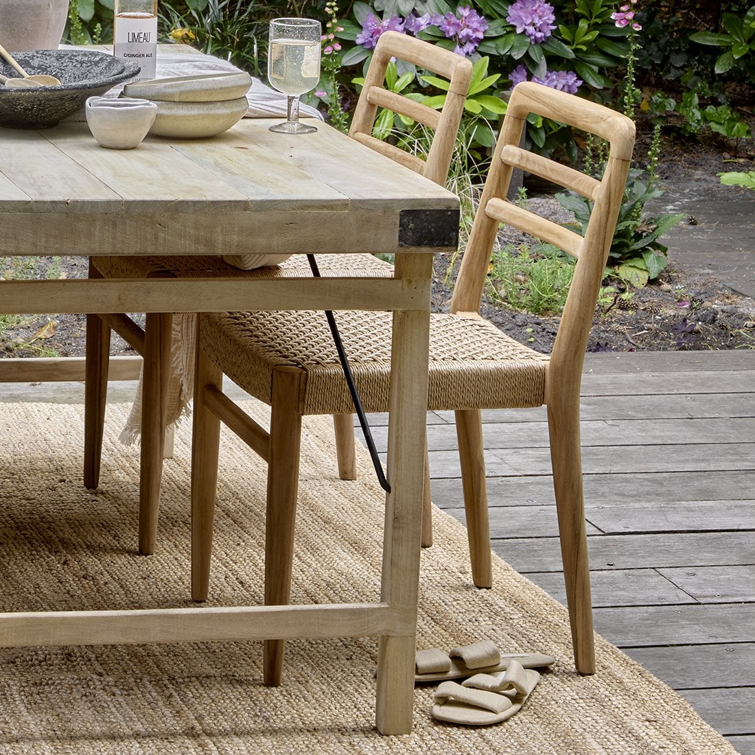 Teak Garden Chair - Natural FSC Wood Outdoor Seating