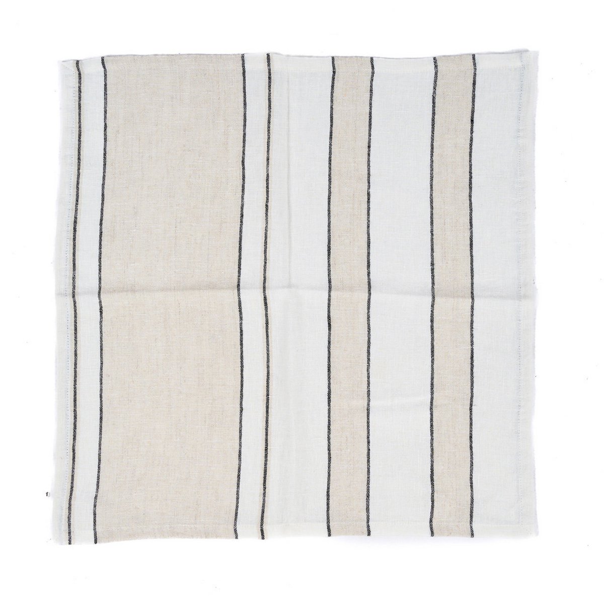 Linen Napkin - Black and White Stripe - 45x45 cm